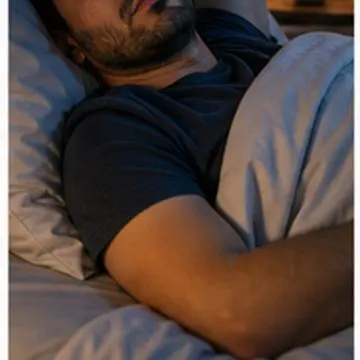 Pessoa com sono ruim ou agitado
